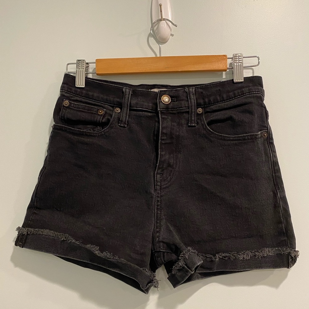 Madewell High-Rise Black Denim Shorts
